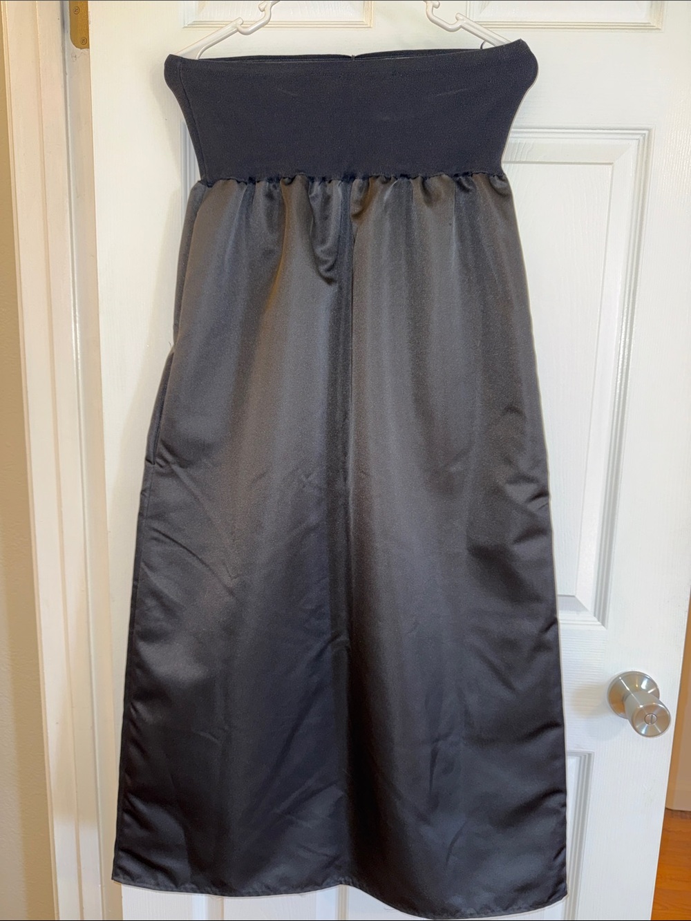 Zara Black Strapless Midi Skirt with Fold-Over Waist - Picture 3 of 3